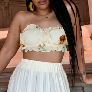 H&M Sunflower Spring/Dummer Cream Tube Top - XS